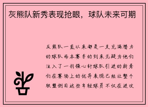 灰熊队新秀表现抢眼，球队未来可期
